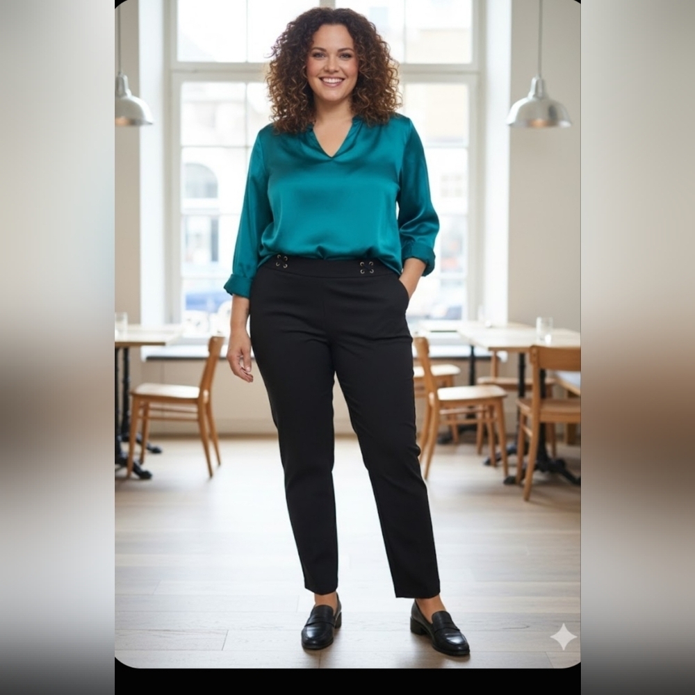 JM Collection Black Straight Leg Pants